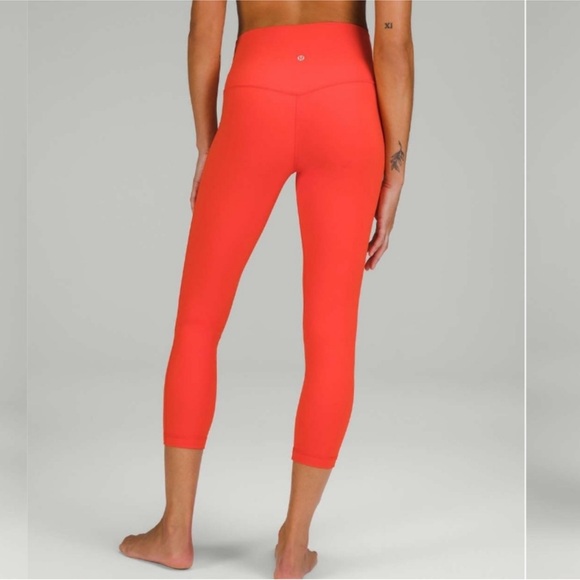 Lululemon Align High-Rise Lined Crop 23"Solar Orange SZ 12 - Picture 1 of 10